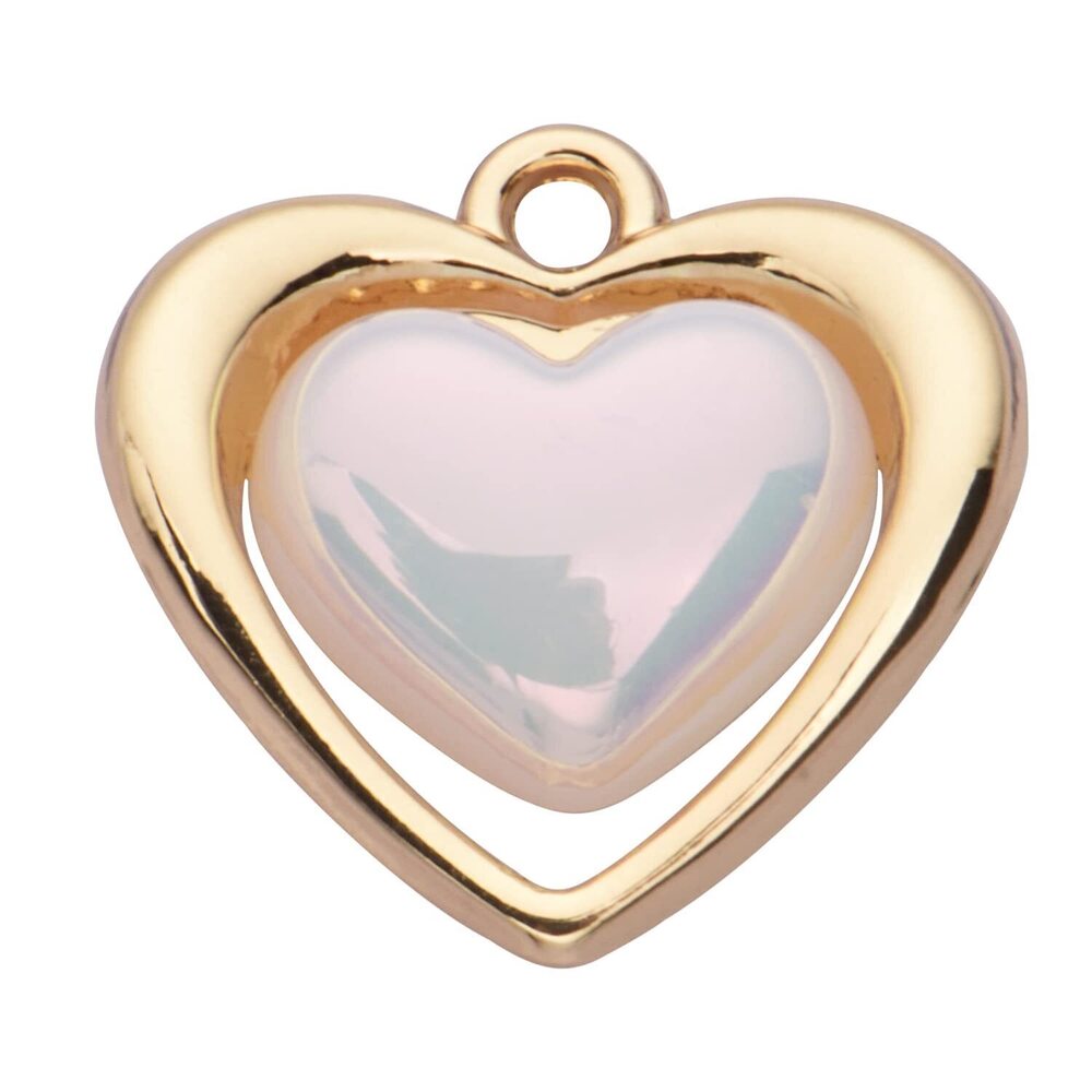 6886 Pack of 20 Heart Pearl Charms Golden Plated Irregular 3D Heart Shaped